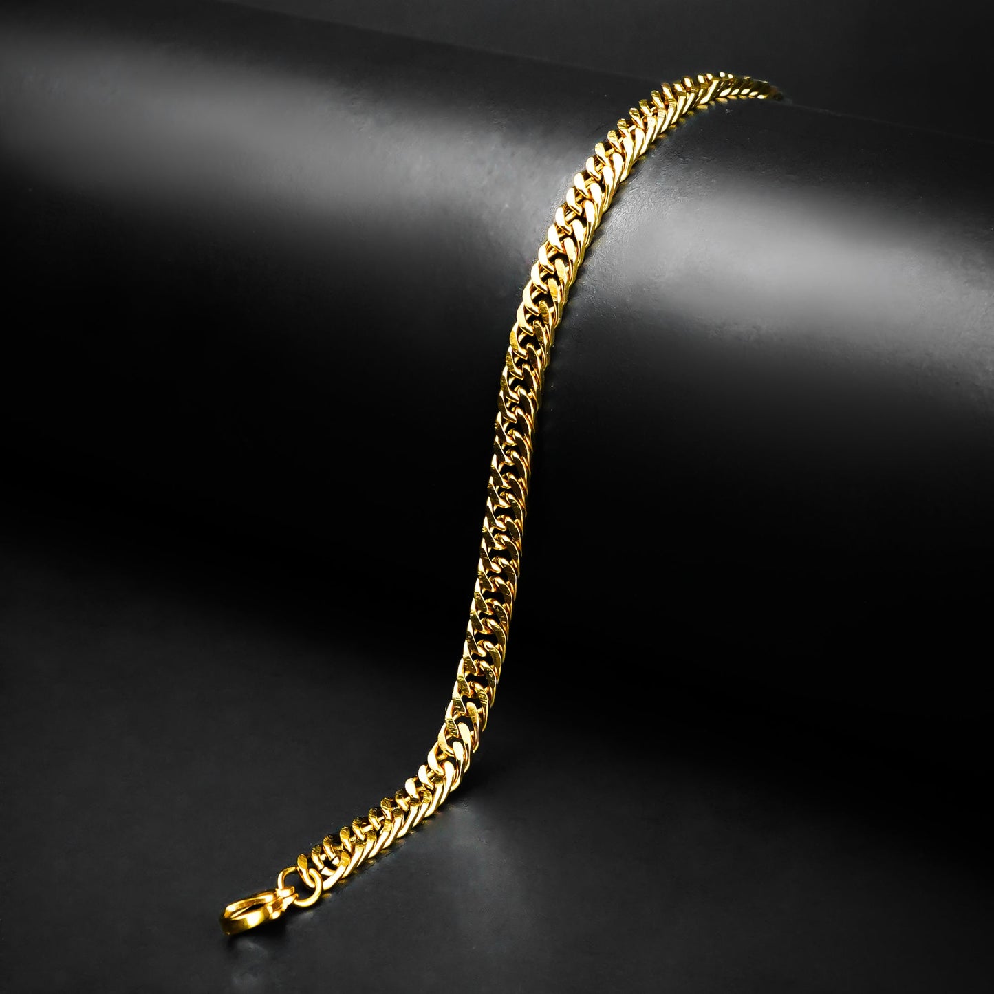 4mm Golden flex Miami Cuban chain Bracelet -316L
