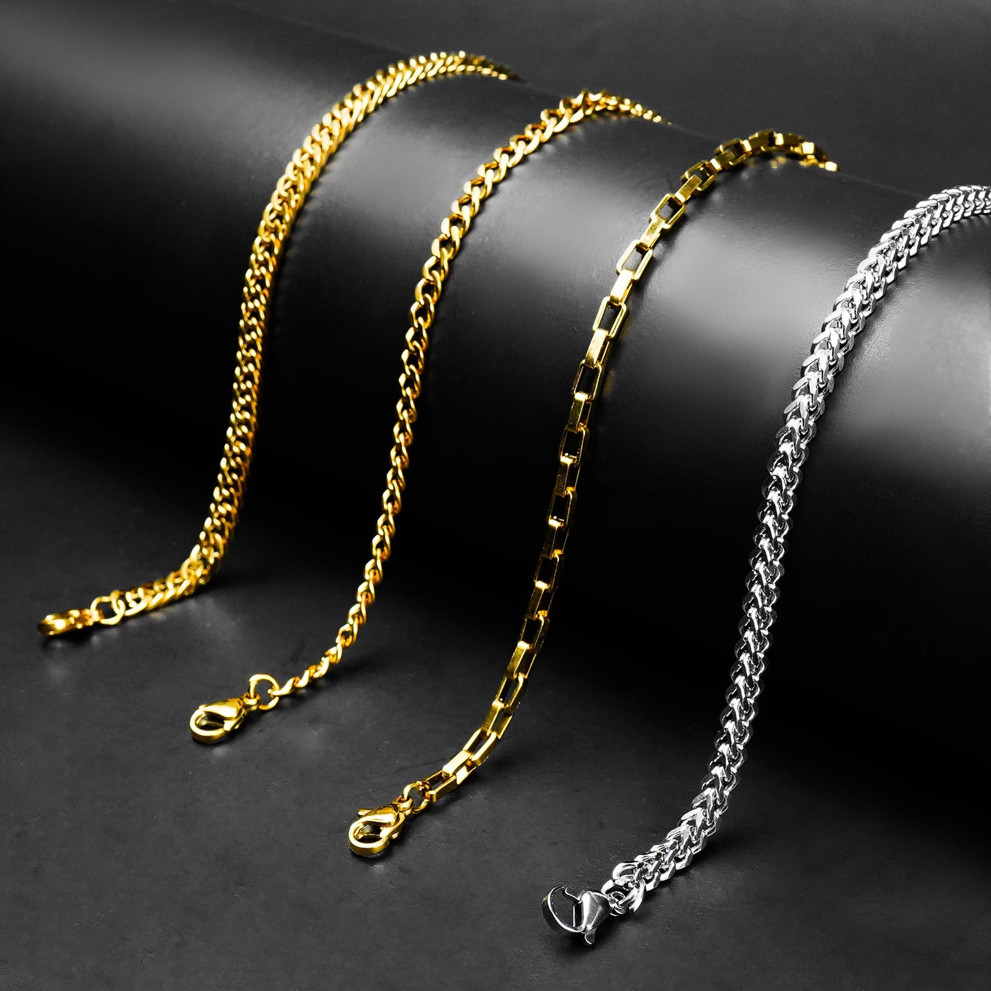 4mm Golden flex Miami Cuban chain Bracelet -316L