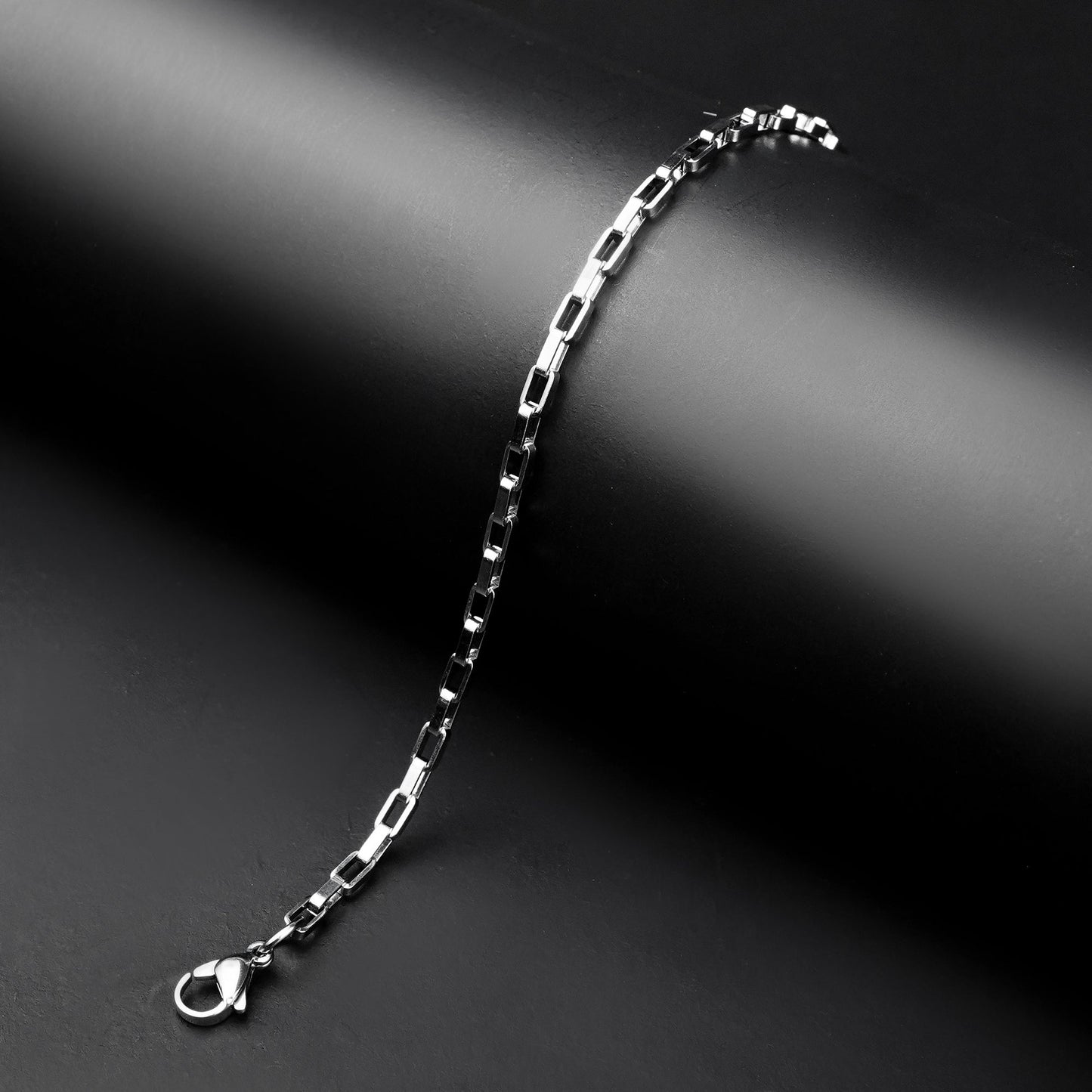 4mm Silver Flex Flat cable chain Bracelet