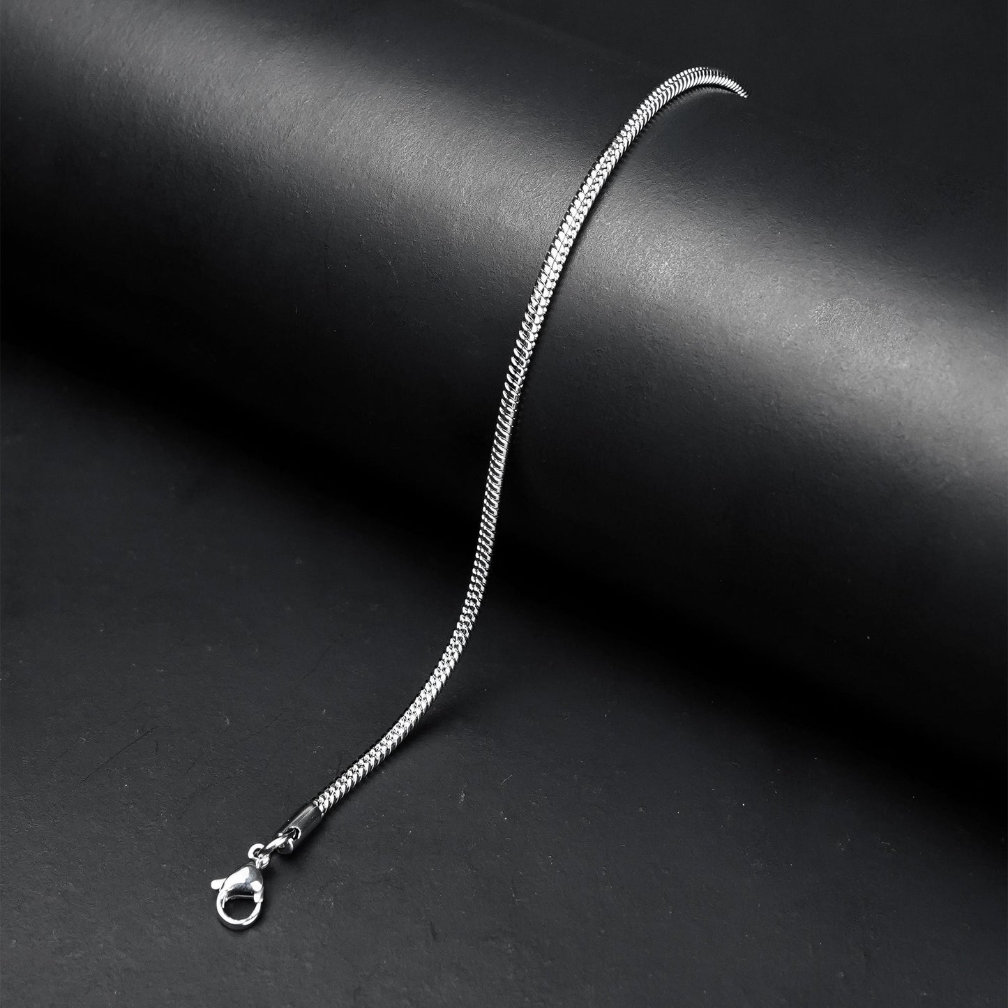 2mm Silver flex round snake Bracelet -316L