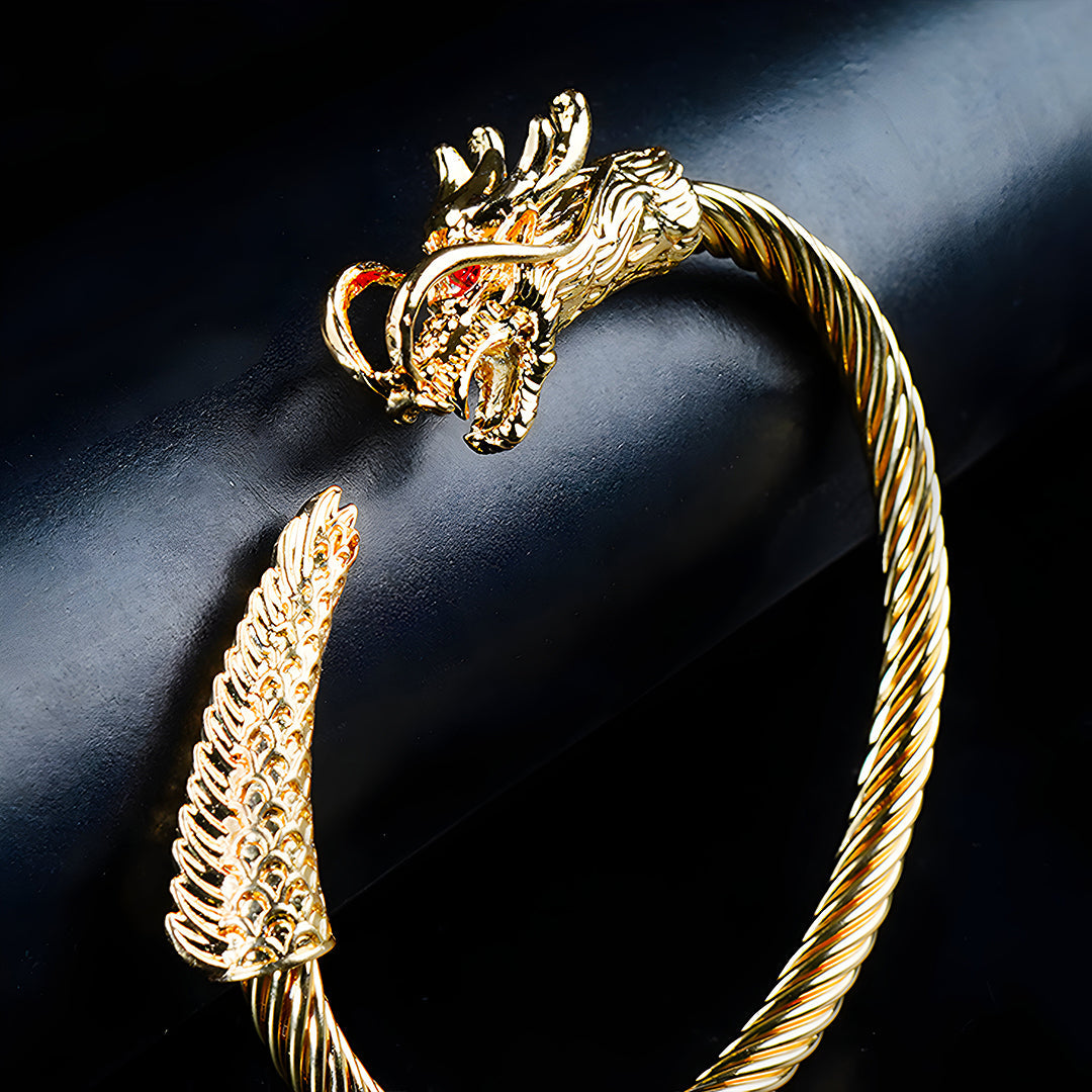 6mm Golden Metallic Draco Cuff Bangle -316L