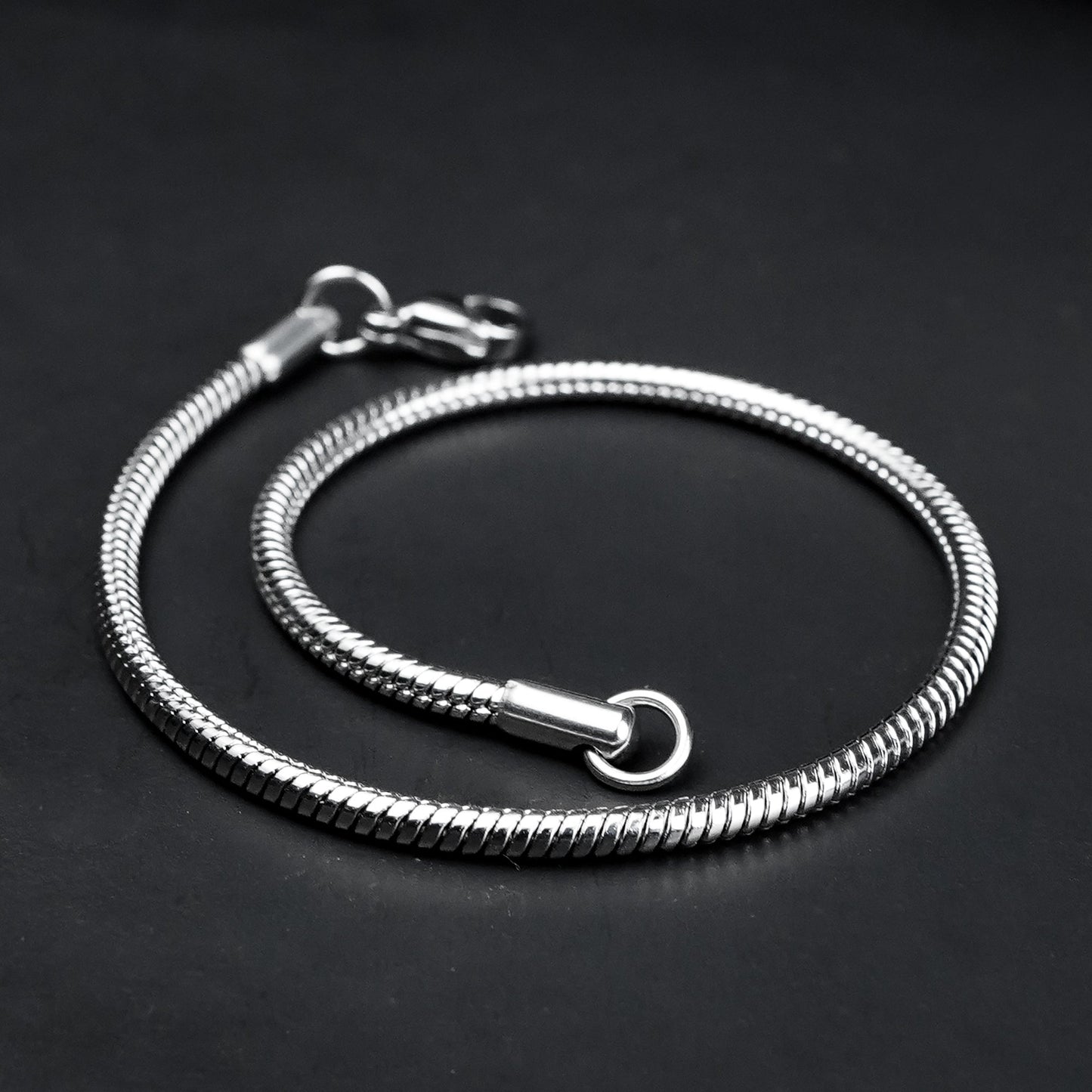 2mm Silver flex round snake Bracelet -316L