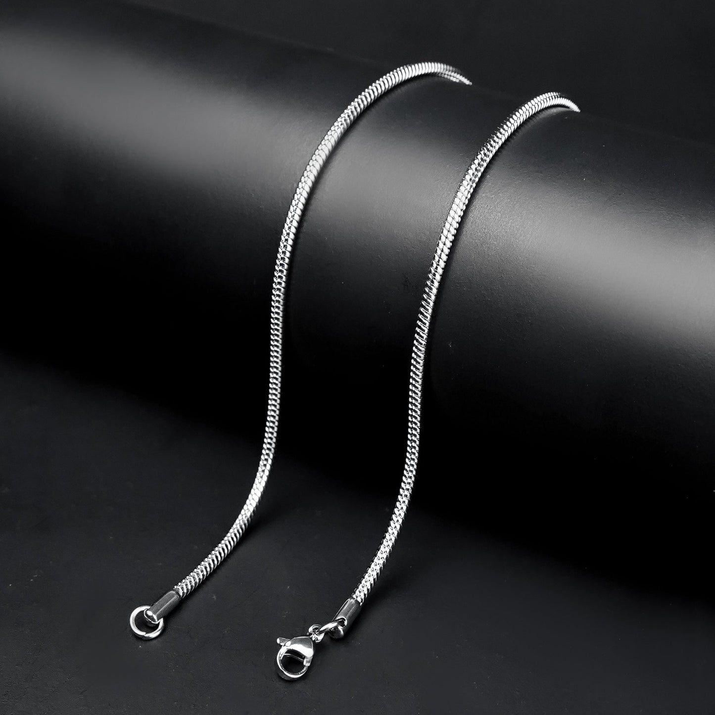 2mm Silver flex round snake Bracelet -316L
