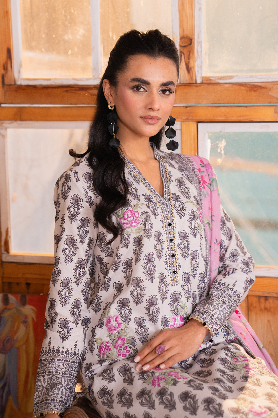 Embroidered - 2 Pc Lawn Suit (Lawn Dupatta)