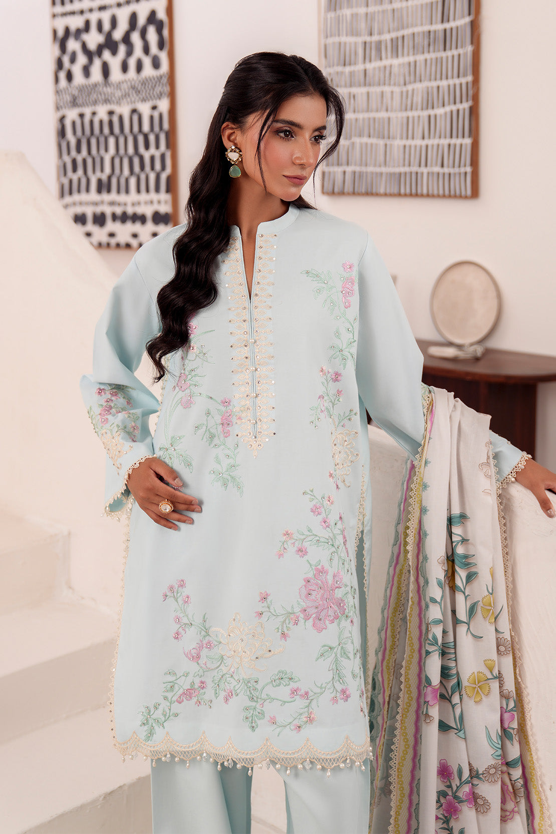 Embroidered - 2 Pc Lawn Suit (Lawn Dupatta)