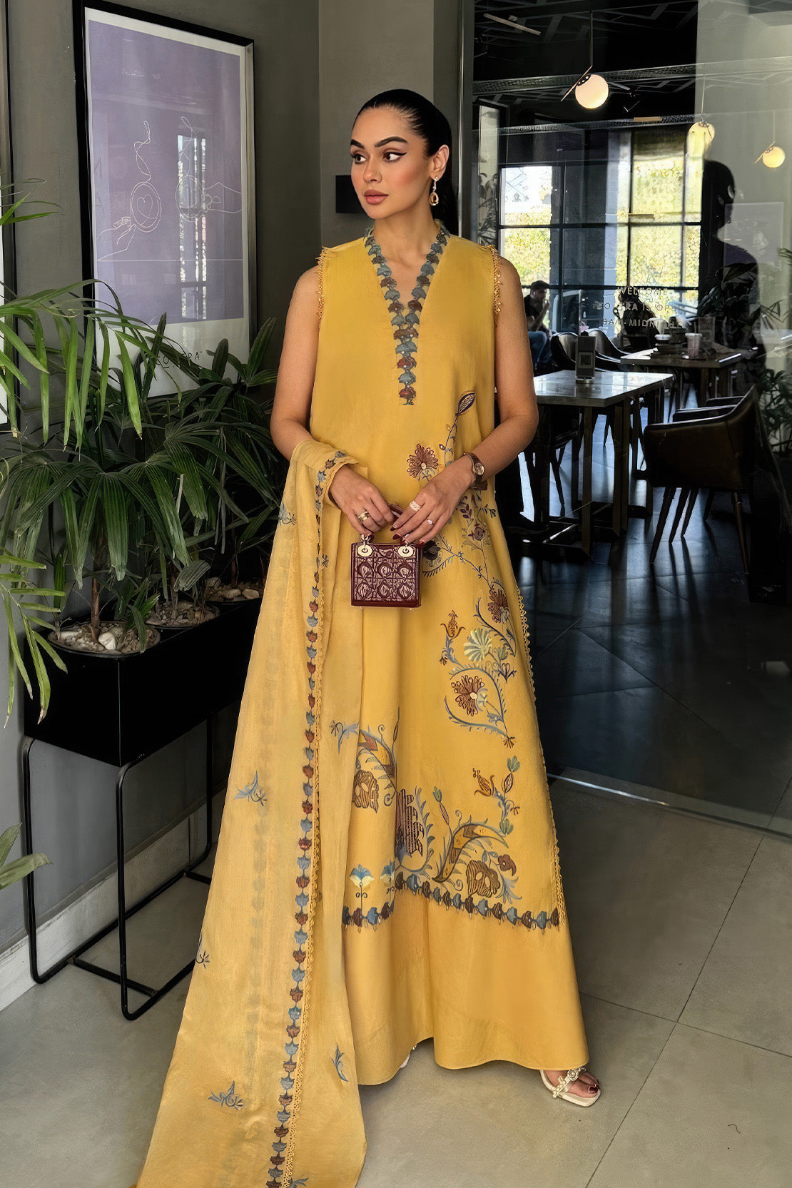 Embroidered - 3 Pc Lawn Suit (Dyed Embroidered Dupatta)