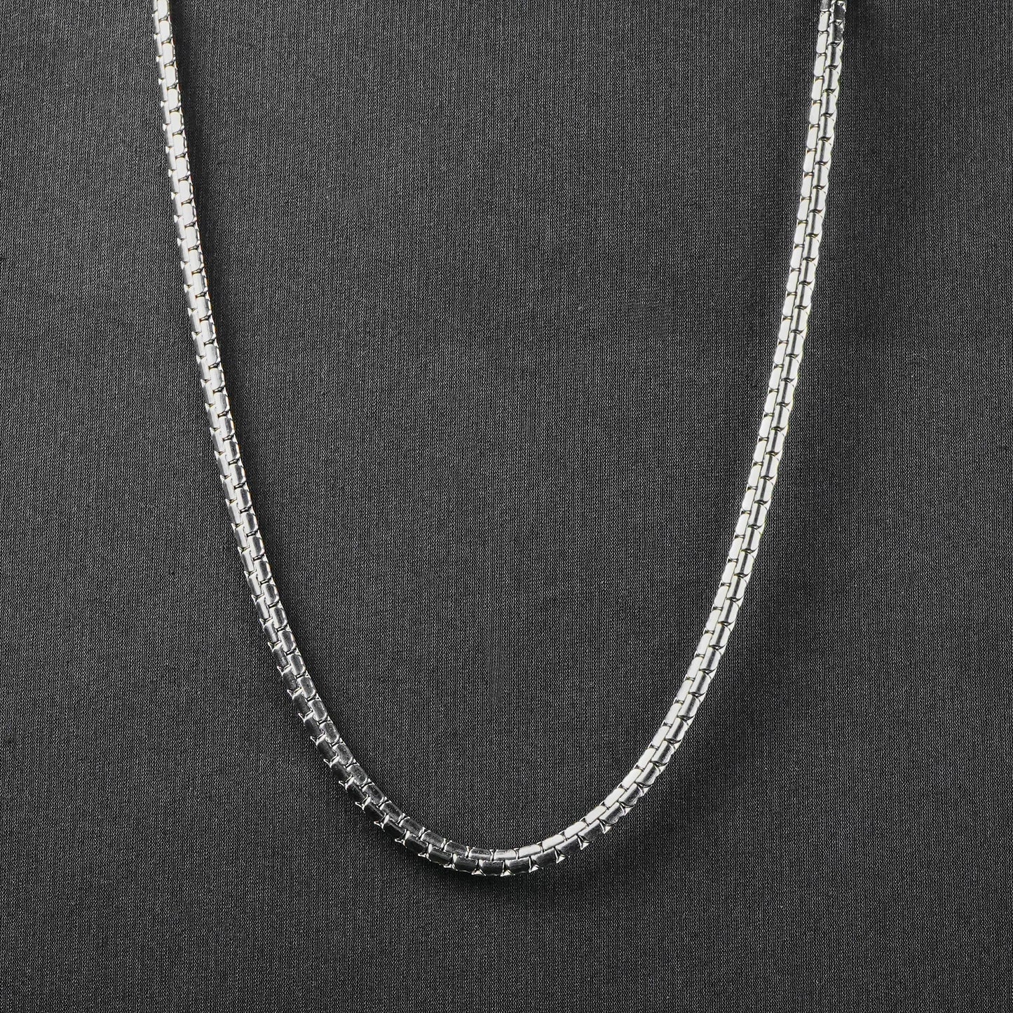 8mm silver flex Flat Bead chain -316L