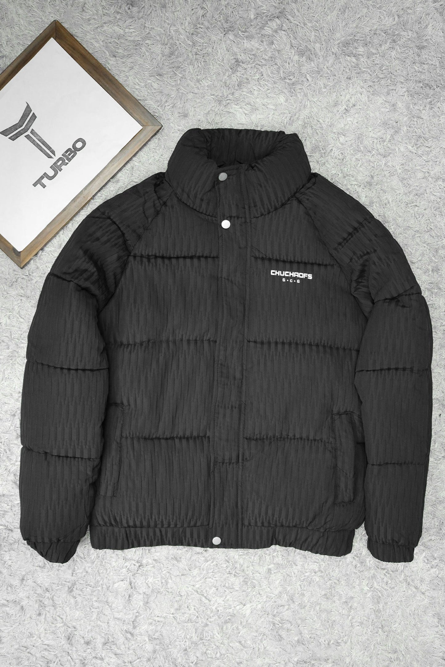Warm Motif Pattern Padded Imported Puffer Jacket