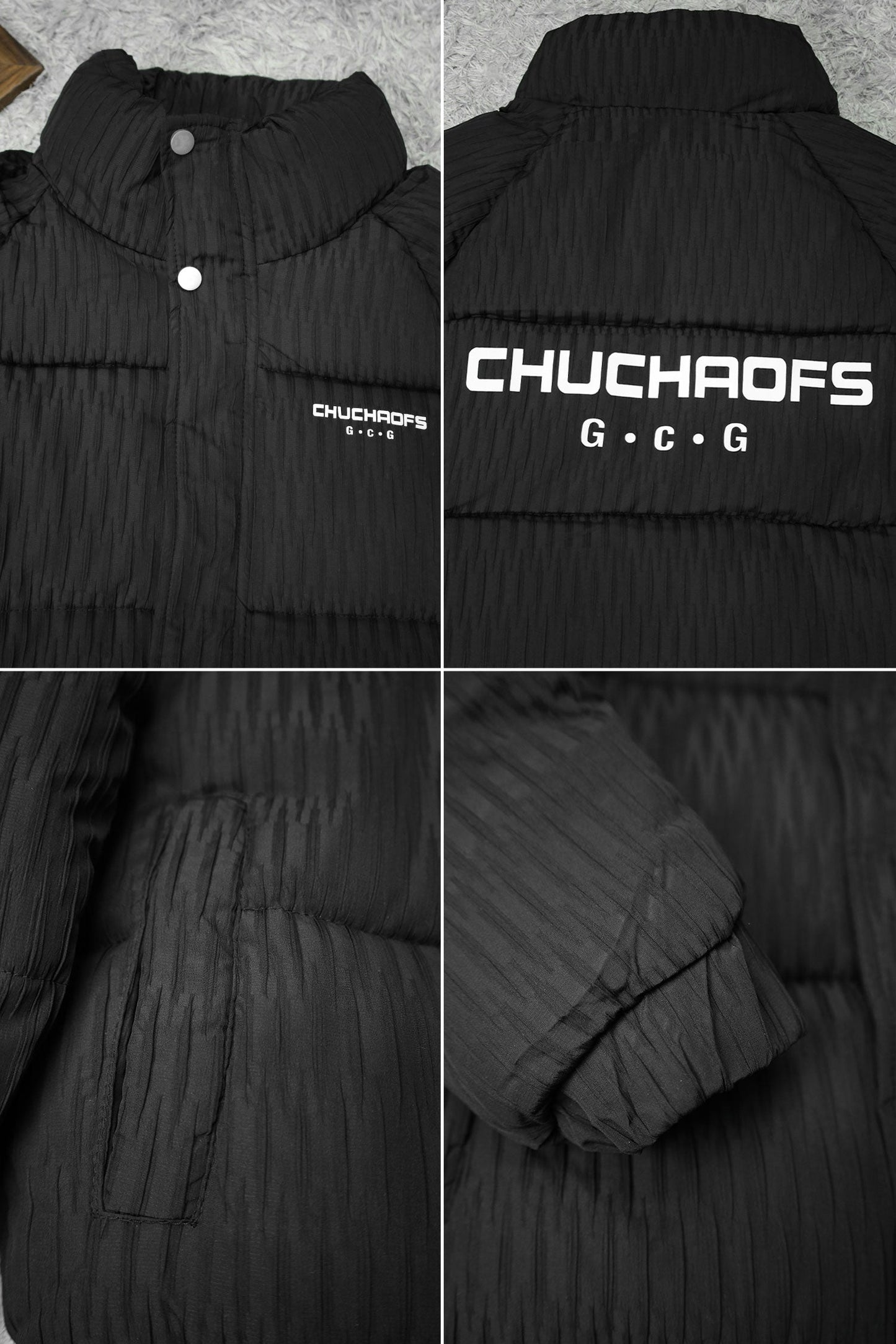 Warm Motif Pattern Padded Imported Puffer Jacket