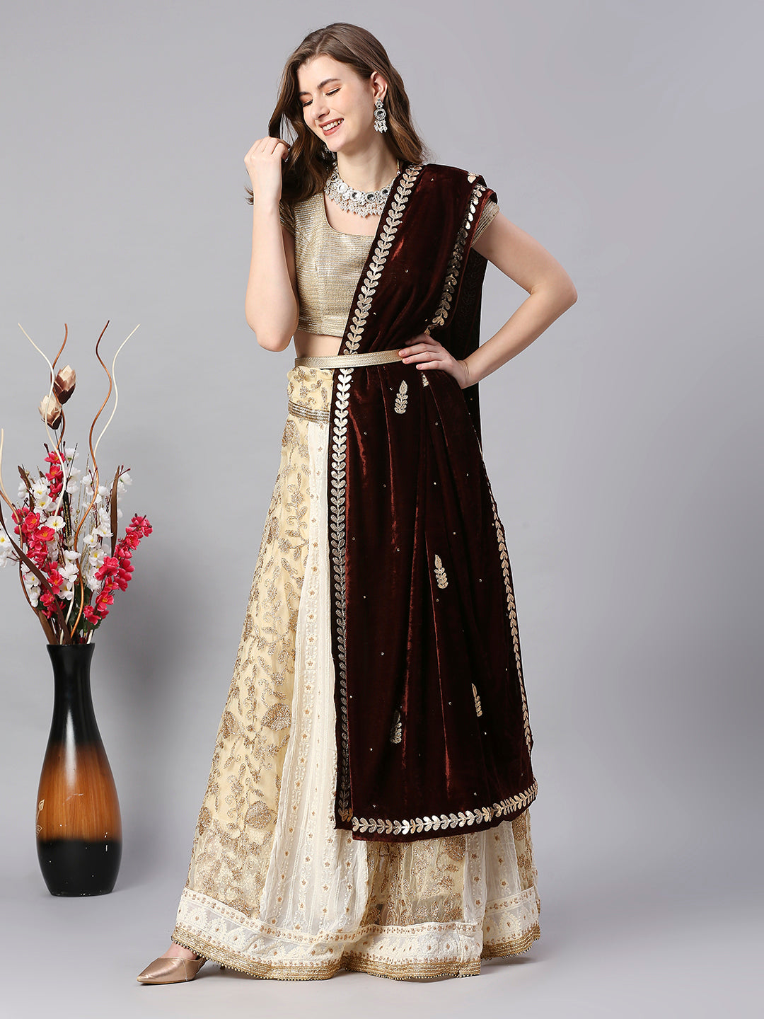 Gotta Patti Work Velvet Dupatta