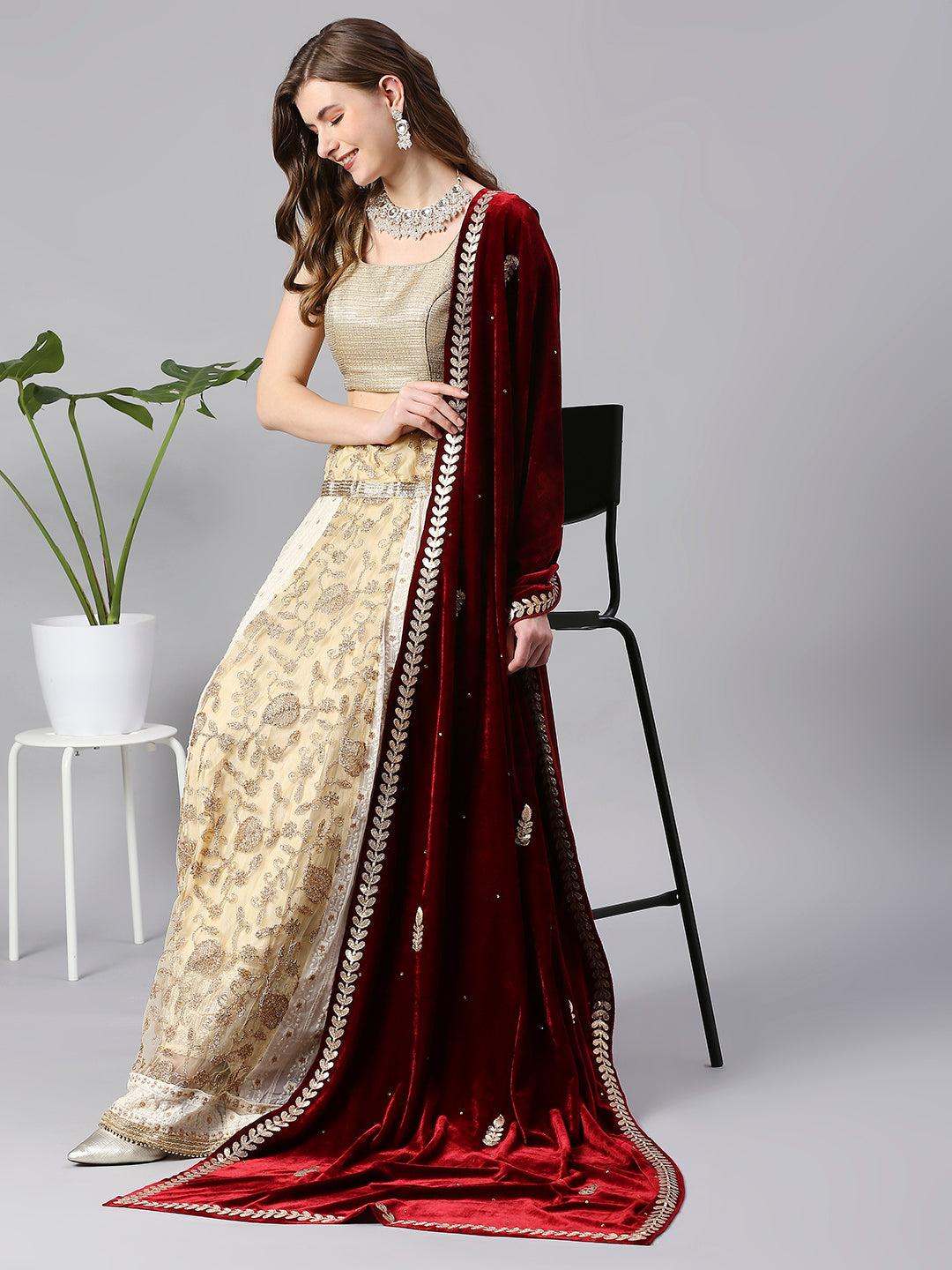 Gotta Patti Work Velvet Dupatta