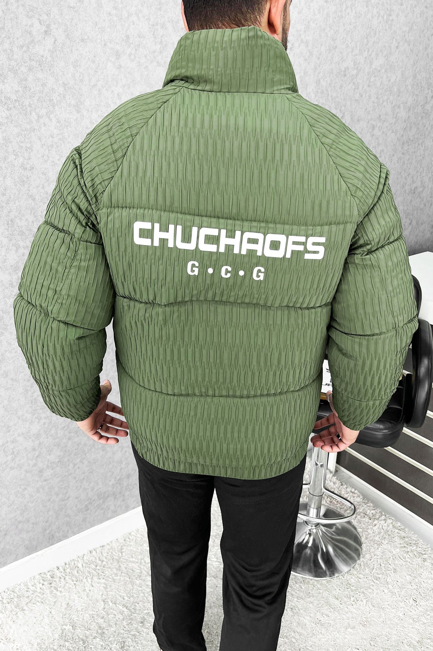 Warm Motif Pattern Padded Imported Puffer Jacket