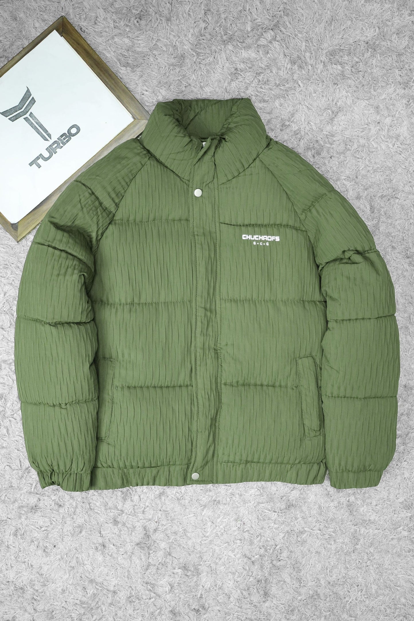 Warm Motif Pattern Padded Imported Puffer Jacket