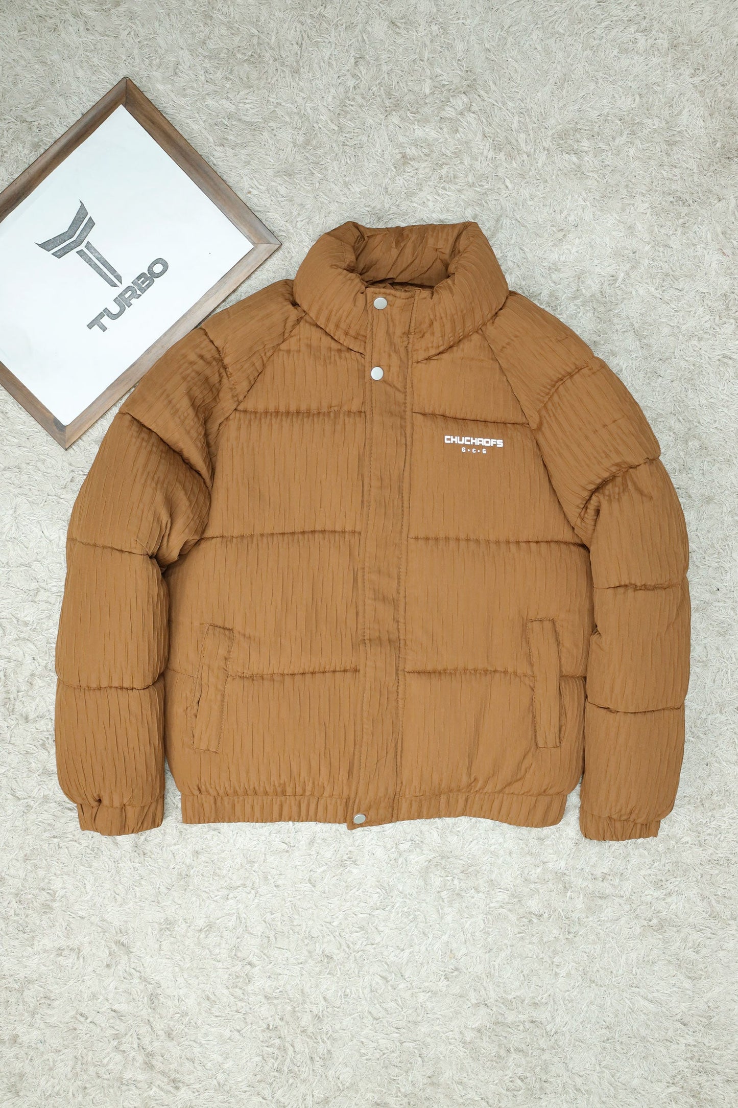 Warm Motif Pattern Padded Imported Puffer Jacket