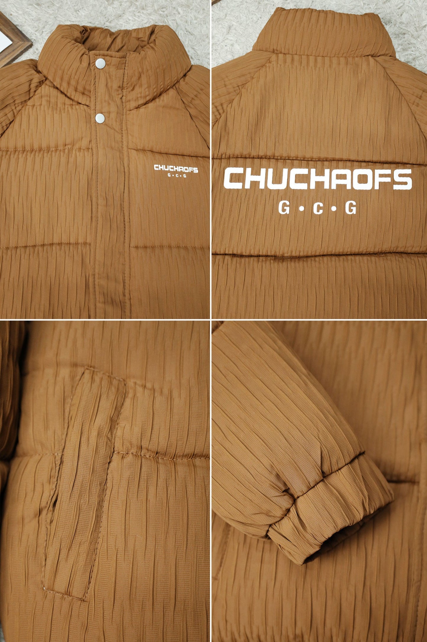 Warm Motif Pattern Padded Imported Puffer Jacket