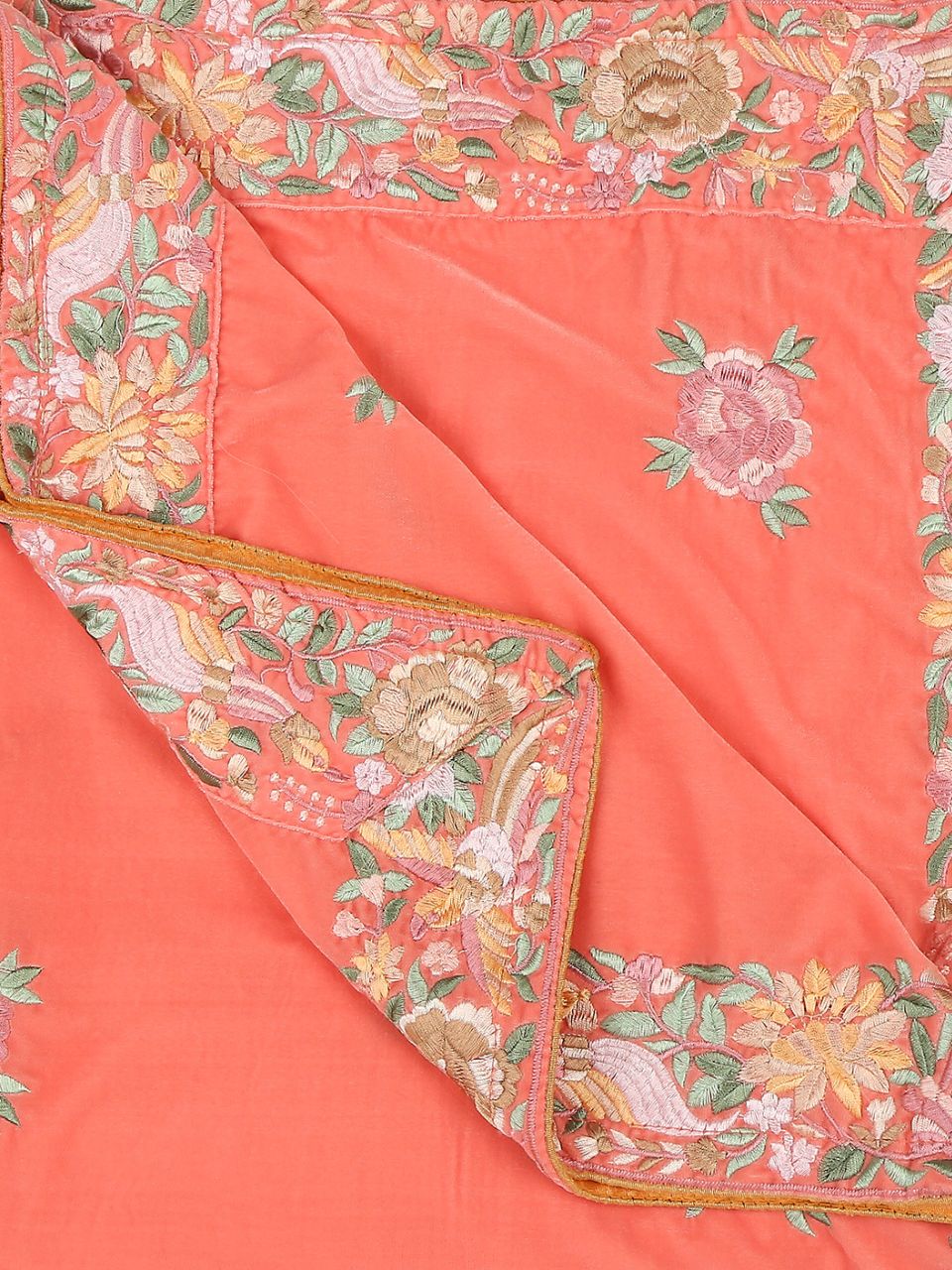 Parsi Gara Thread Work Embroidered Velvet Dupatta