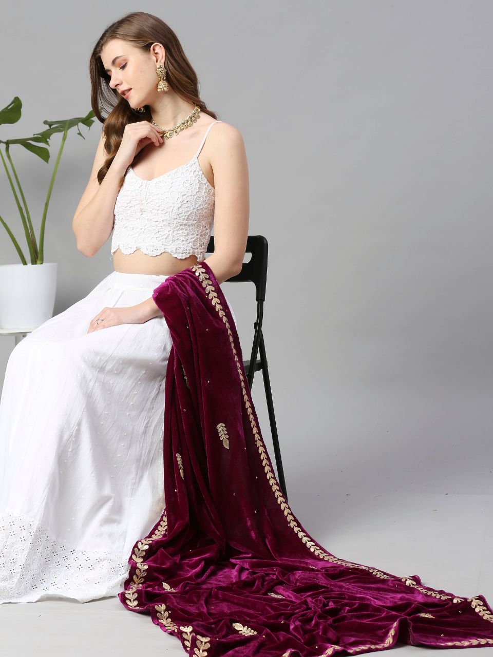 Gotta Patti Work Velvet Dupatta