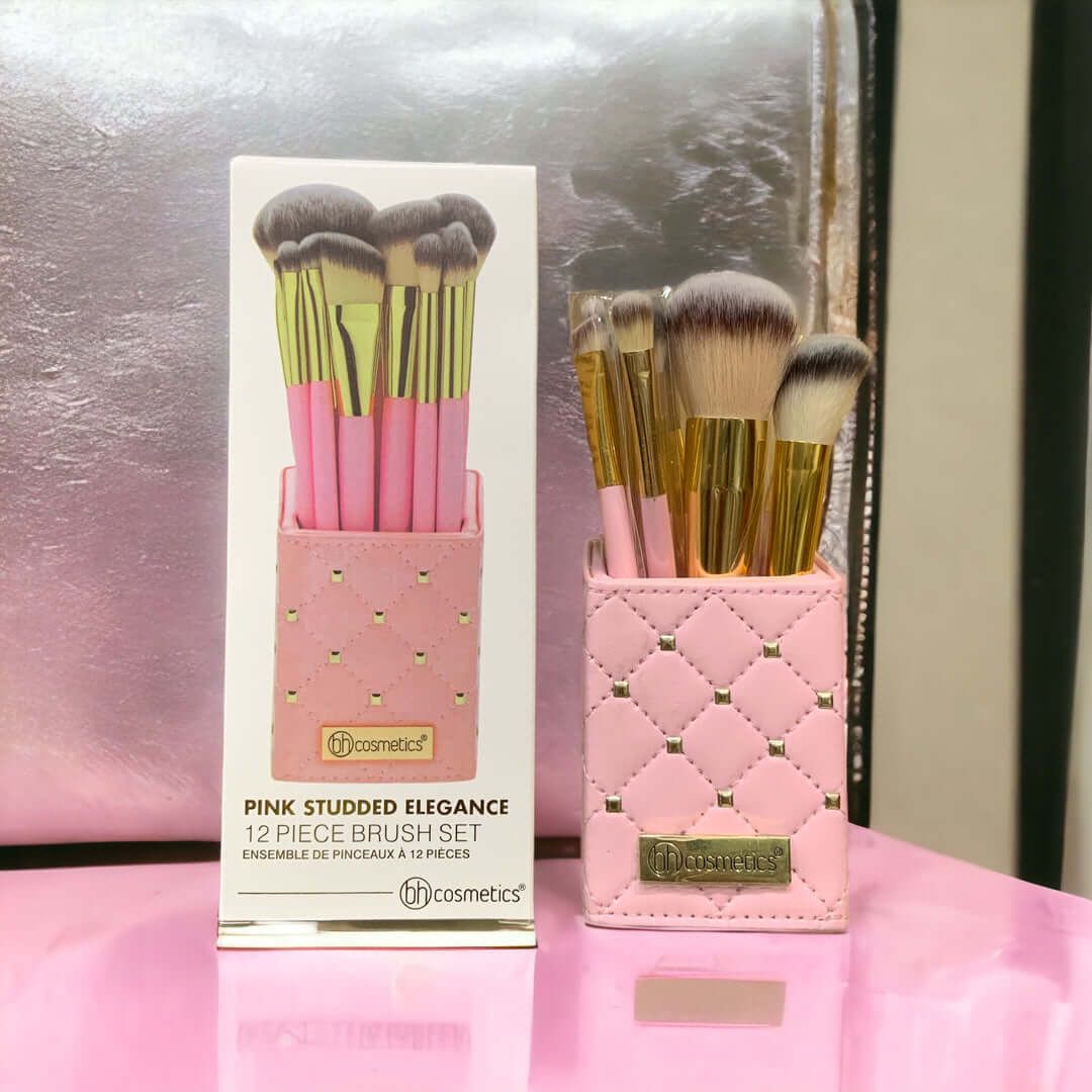 BH Cosmetics Pink Studded Elegance 12 Pc Brush Set