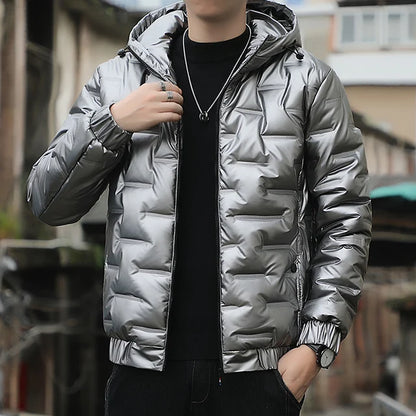 Imported Metal Look Insulation Punched Jackets for Men
