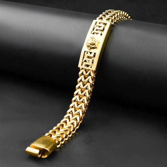 12mm Dual Golden Wheat chain Bracelet -316L