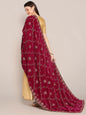 Velvet Dupatta with Pink Jaal Embroidery