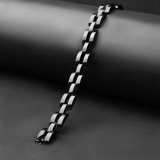9mm Black Moonlit chain Bracelet -316L