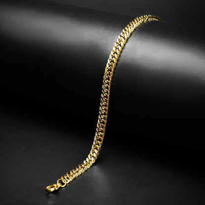 4mm Golden flex Miami Cuban chain Bracelet -316L