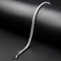 4 mm Silver Flex Square Wheat chain Bracelet -316L