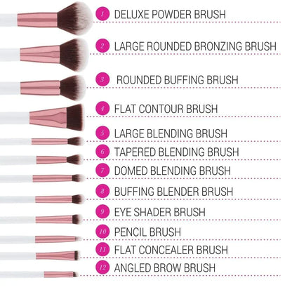BH Cosmetics Crystal Quartz 12Pcs Brush Set and Bag
