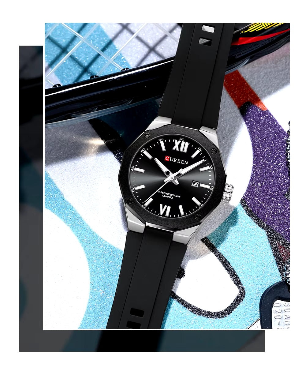 CURREN 8465 Men's Rubber Straps Watch