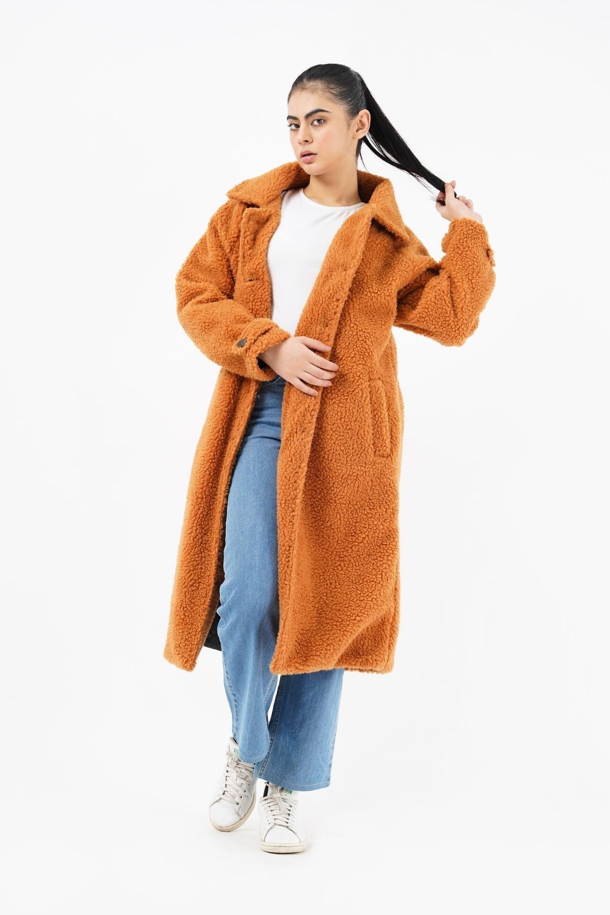 Sherpa Long Coat - Camel