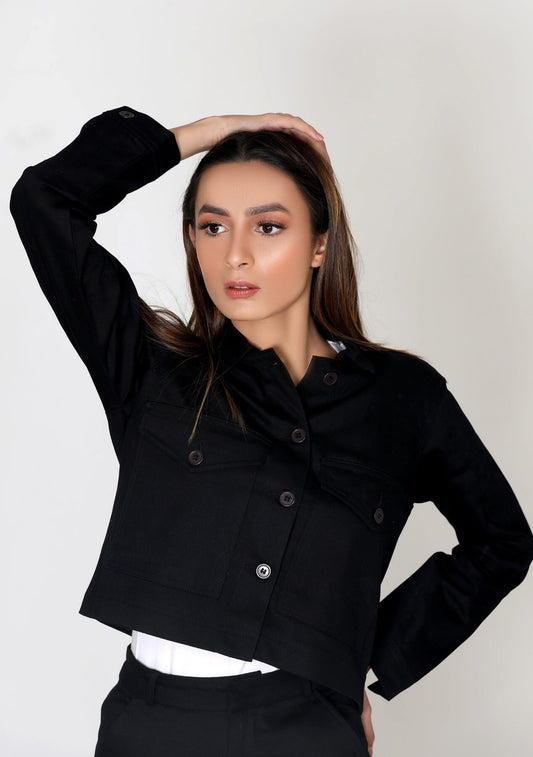 Cropped Jacket - Black
