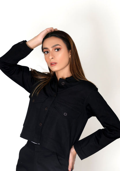 Cropped Jacket - Black