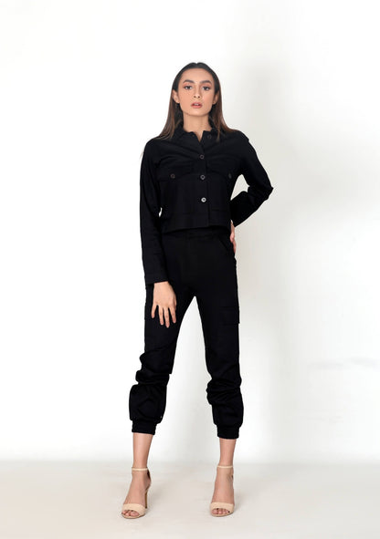 Cropped Jacket - Black