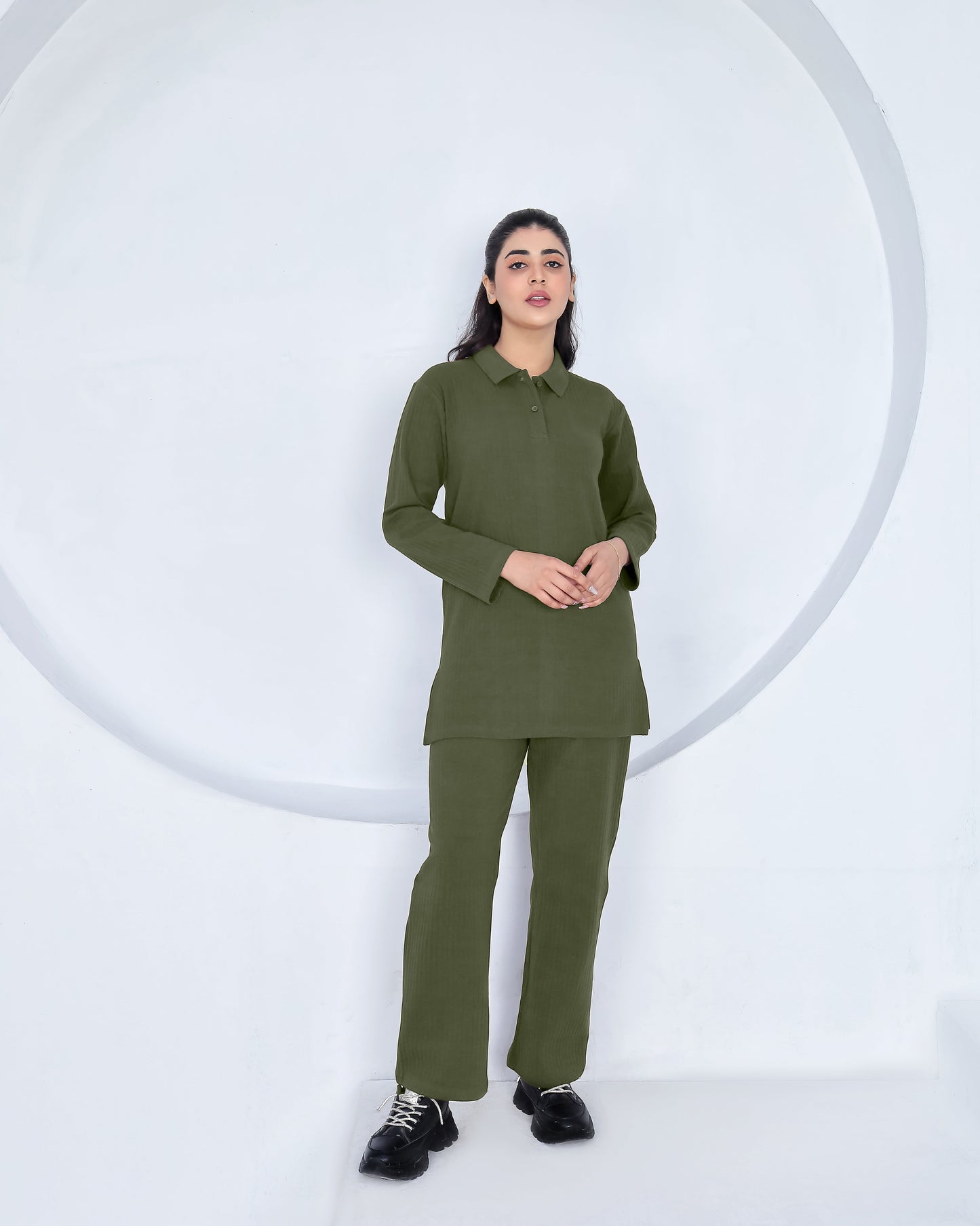 Olive Charm - Premium Cotton Twinset