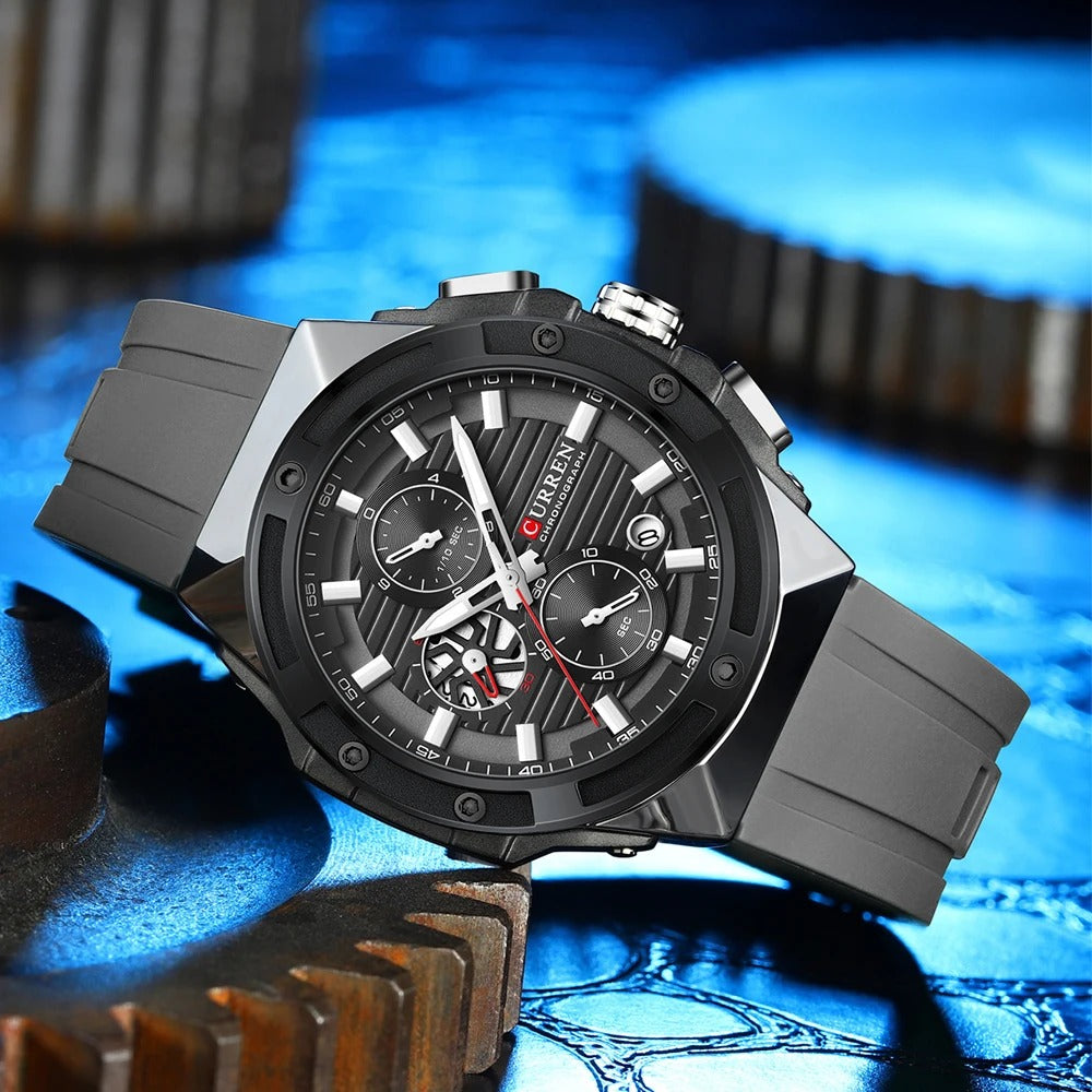 CURREN 8462 Men's Rubber Straps Watch