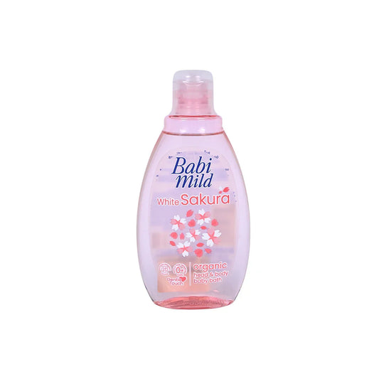 Babi Mild White Sakura Organic Head & Body Baby Bath 180ml