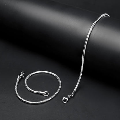 2mm Silver flex round snake Bracelet -316L