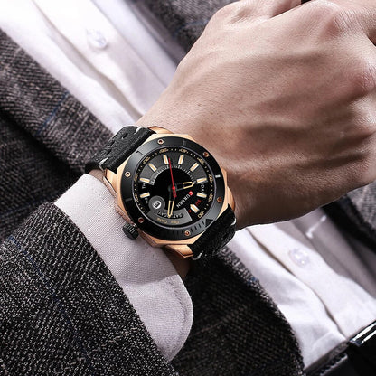 CURREN 8344 Men's Leather Straps Watch