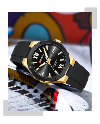CURREN 8465 Men's Rubber Straps Watch