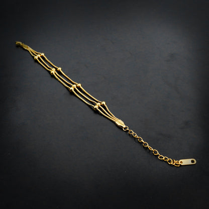 Golden Ball Triple Layer Bracelet-316L