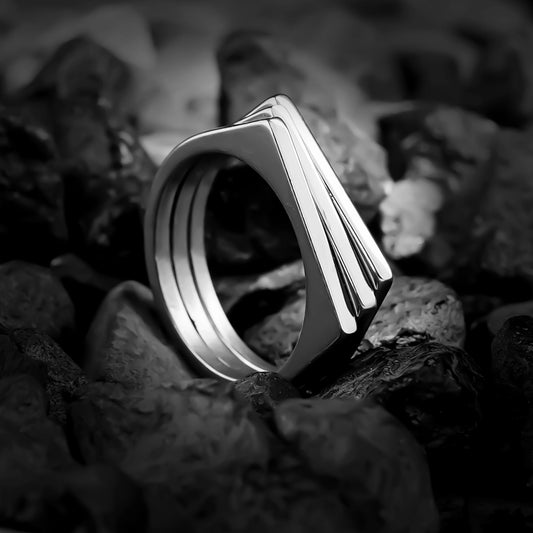 Silver Multilayer Ring-316L