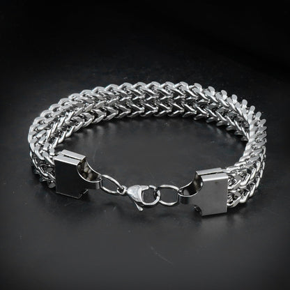 9mm Silver Double Square Wheat -316L