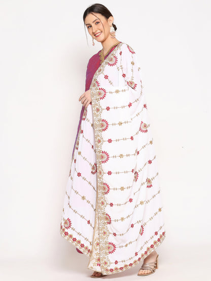 Velvet Dupatta with Floral Embroidery