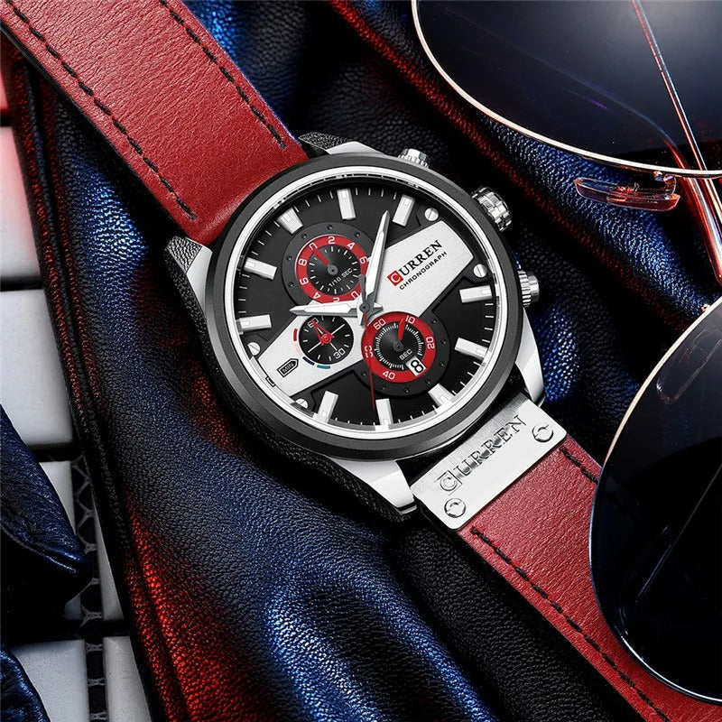 CURREN 8394 Men's Leather Straps Watch