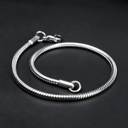 2mm Silver flex round snake Bracelet -316L