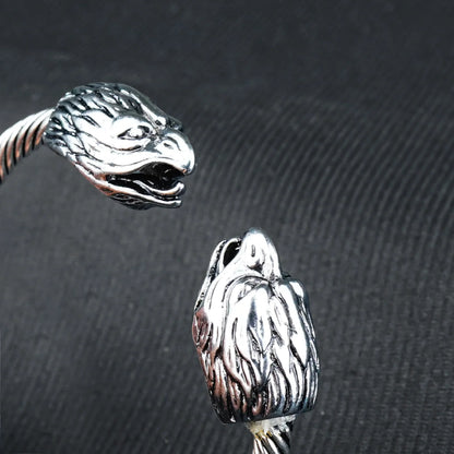 6mm Silver Metallic Eagle Cuff Bangle bracelet -316L