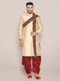Men's Maroon Embroidered Velvet Stole