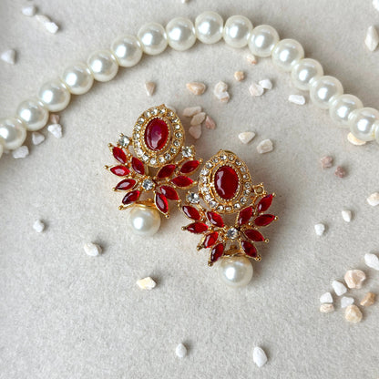 Lana Earrings (Golden maroon)