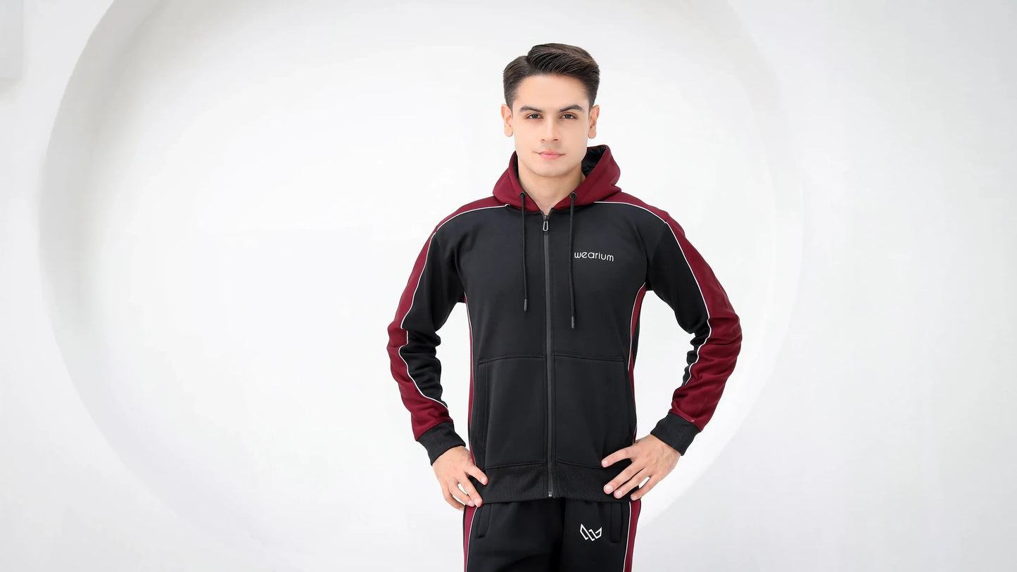 Topnotch Black/Burgundy - Winter Tracksuit